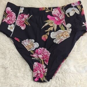 NWOT! Cupshe Floral High-Waisted Bikini Bottom